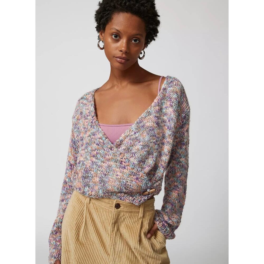 Urban Outfitters Womens XS Multi Stevie Gumdrop Wrap Cardigan Sweater